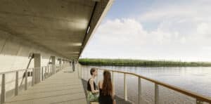Une passerelle nichée sous la rocade de Bordeaux