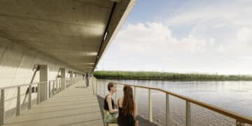 Une passerelle nichée sous la rocade de Bordeaux